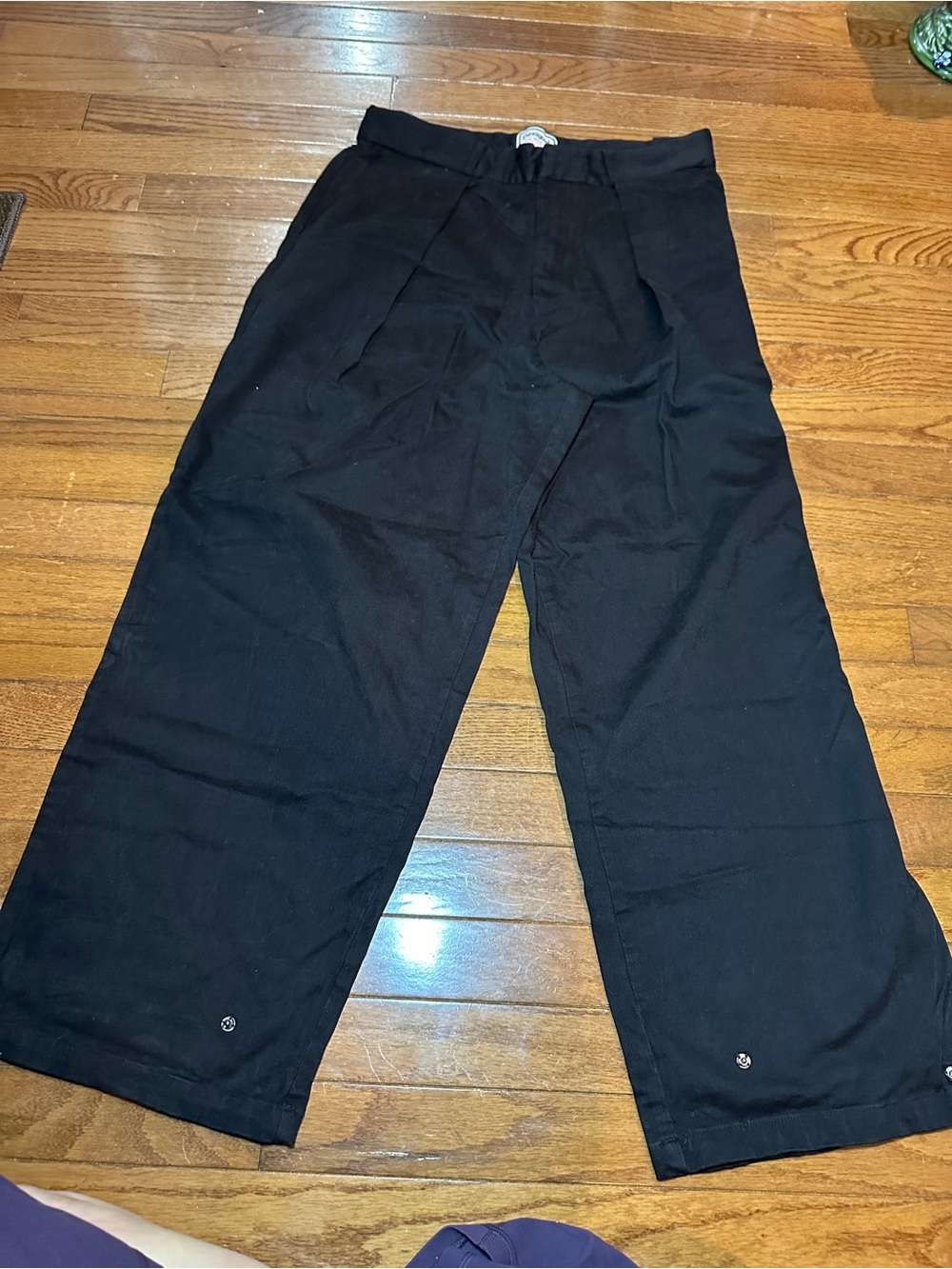 Desigual The Playful Release Black Wide-Leg Pleated Women's Pants -XL
